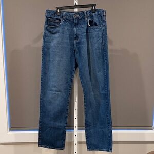 Calvin Klein Men's Straight Jeans in Dark Blue Wash